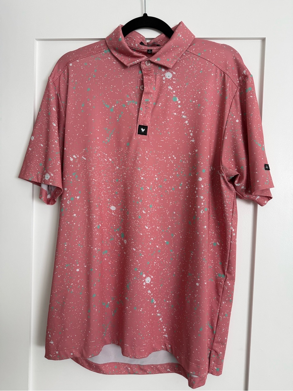 Bad Birdie Pink Splatter Golf Polo